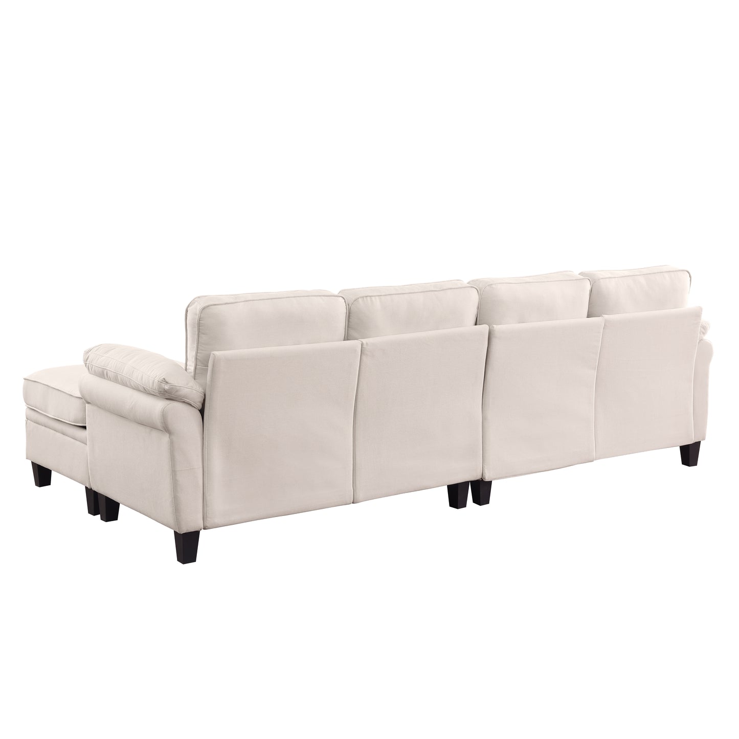 102 Inch Beige  Linen Fabric Modular Combination Sofa, L-shaped Cloud Sofa With Storage Space Under The Sofa, DIY Combination For Living Room Use
